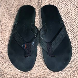 Black leather Rainbow Sandals size 8